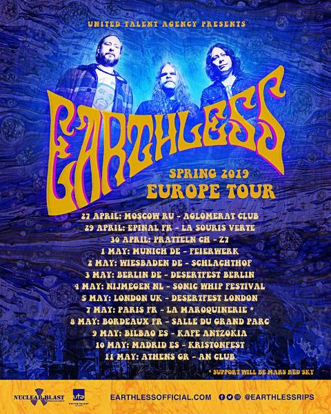 Fechas del “Spring 2019 Europe Tour” de Earthless