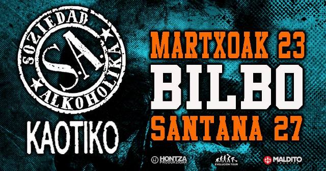 Soziedad Alkoholika el 23 de marzo en Bilbao