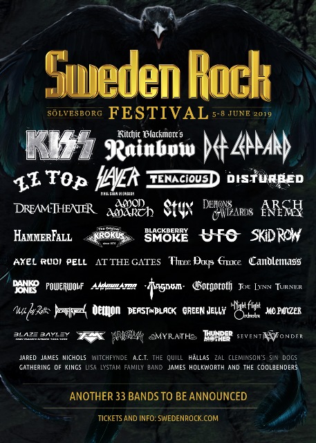 Slayer, Dream Theater, Styx confirmados al Sweden Rock Festival 2019