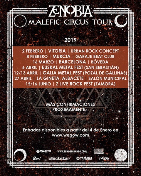 Fechas del «Malefic Tour» de Zenobia