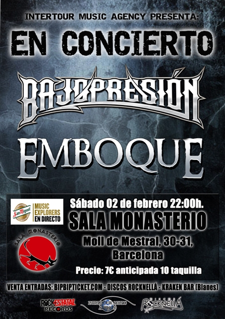 Bajopresión en Barcelona con Emboque este sábado