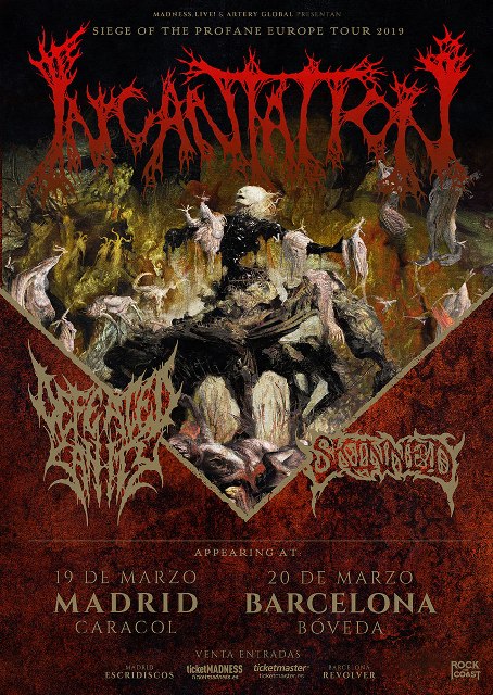 Incantation en Madrid y Barcelona