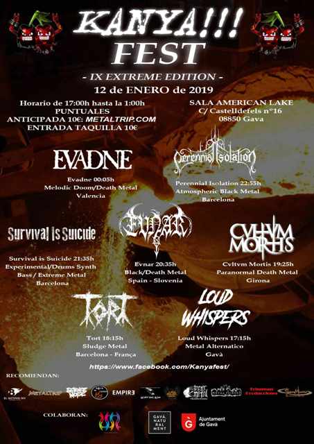 Cartel definitivo del Kanya!!! Extreme Fest  2019