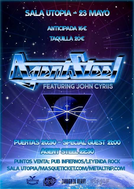 Agent Steel en Zaragoza el 22 de mayo