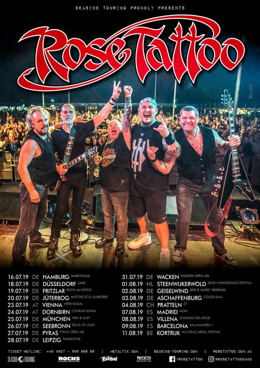 Tour europeo de Rose Tattoo con tres fechas en España