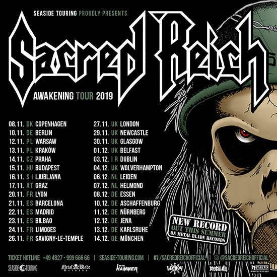 Gira Europea de Sacred Reich con tres fechas españolas