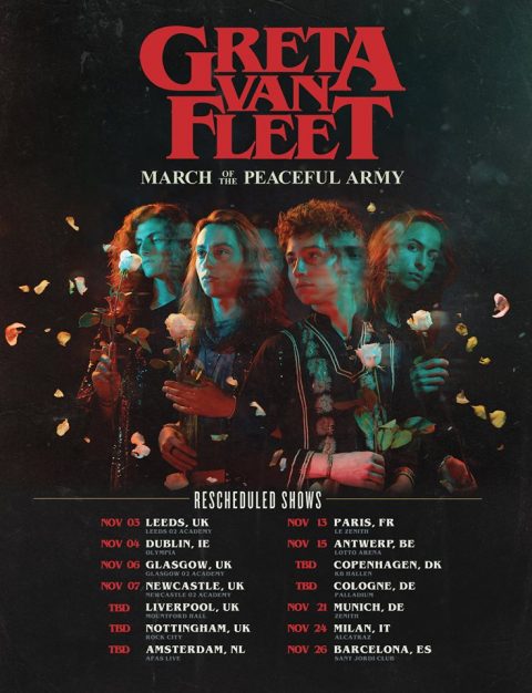 Greta Van Fleet pospone las fechas de su gira para noviembre incluida la de hoy en Barcelonan