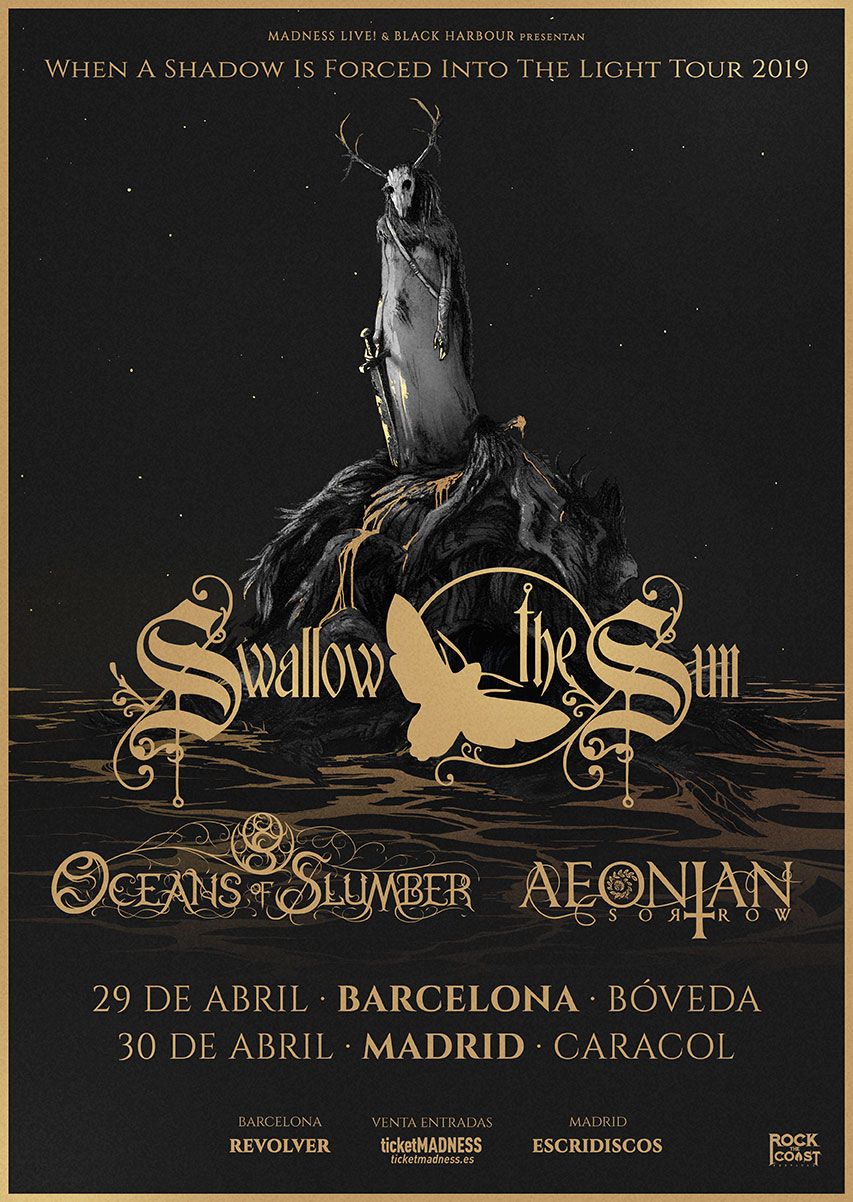 Swallow The Sun junto con  Oceans of Slumber y  Aeonian Sorrow en Barcelona y Madrid