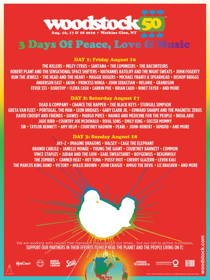 Greta Van Fleet, Santana y Robert Plant confirmados en el Woodstock  50 aniversario