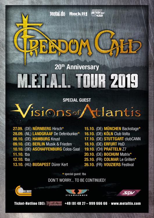 Tour europeo de Freedom Call celebrando su 20th aniversario