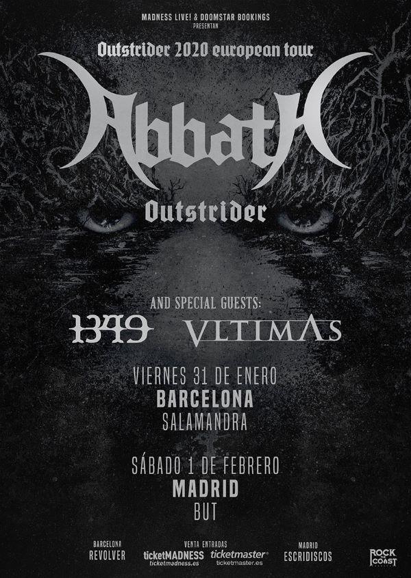 Abbath con 1349 y Vltimas en Barcelona y Madrid