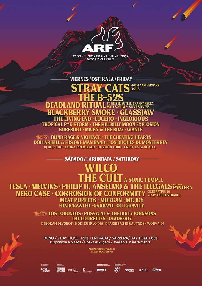 Horarios y distribución de bandas del Azkena Rock Festival 2019