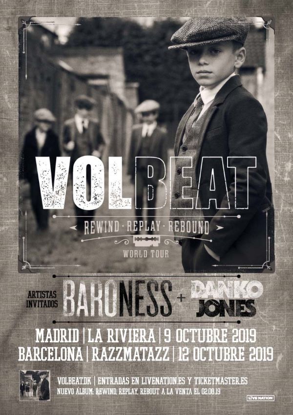 Volbeat en Madrid y Barcelona junto con Baroness y Danko Jones
