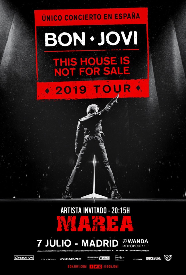 Marea sera el grupo encargado de abrir el concierto de Bon Jovi en Madrid
