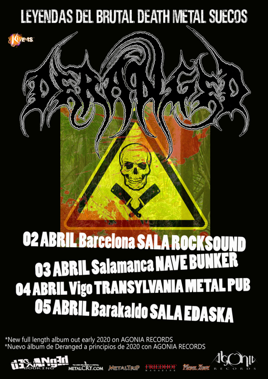Deranged, presentarán su nuevo álbum en España en abril 2020