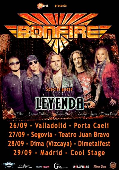 Os recordamos los detalles y las novedades de las próxima gira de Bonfire por España