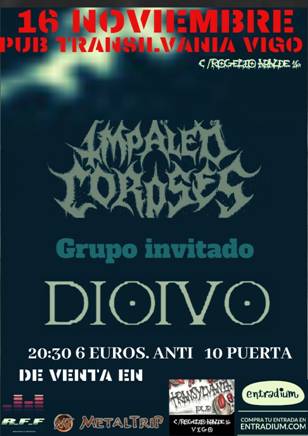 Impaled Corpses y Dioivo el 16 de noviembre en Vigo