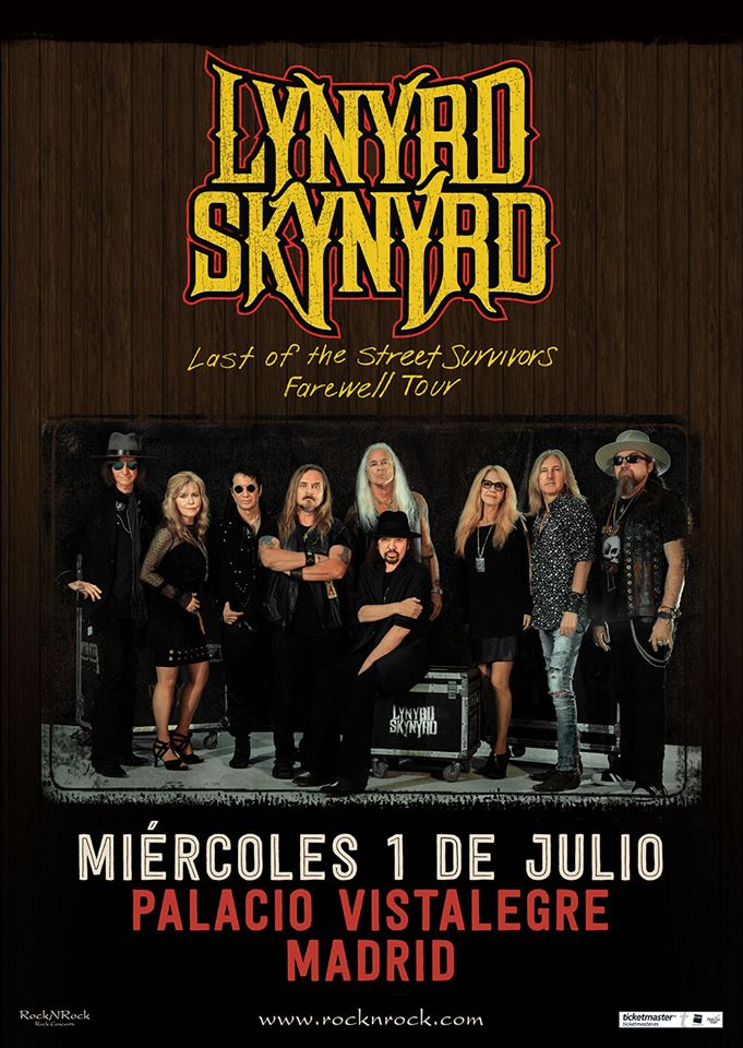Último concierto de Lynyrd Skynyrd en Madrid el 1 de julio de 2020