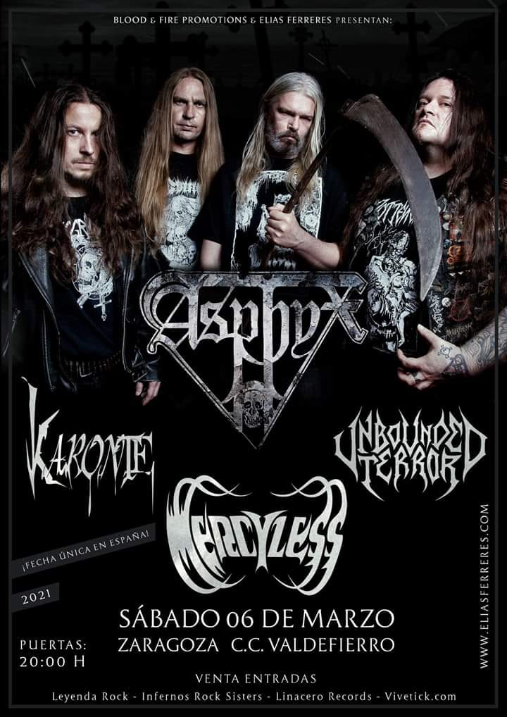 Completo el cartel del concierto de Asphyx en Zaragoza