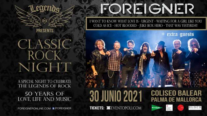 Foreinger en el Classic Rock Night de Palma de Mallorca
