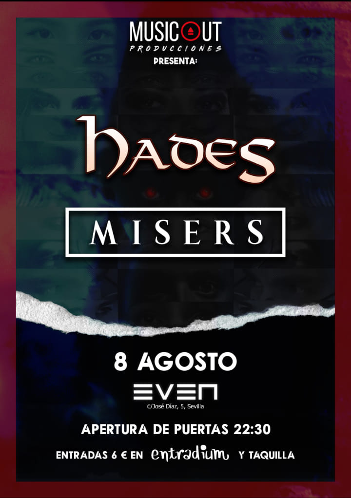 El 8 de agosto concierto de Hades y Misers en Sevilla