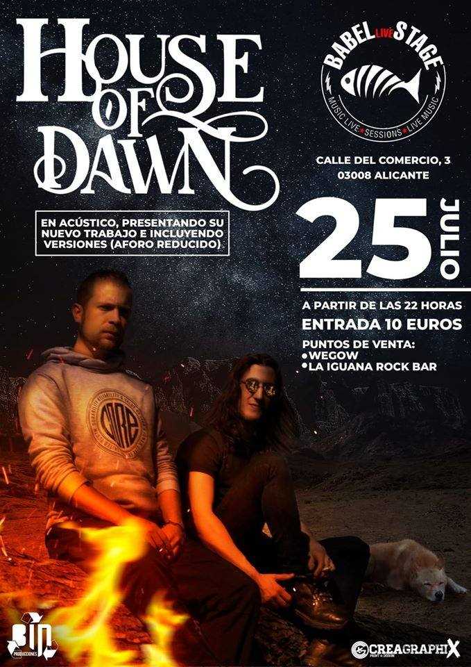 House Of Dawn se presenta en Alicante el sábado 25 de julio