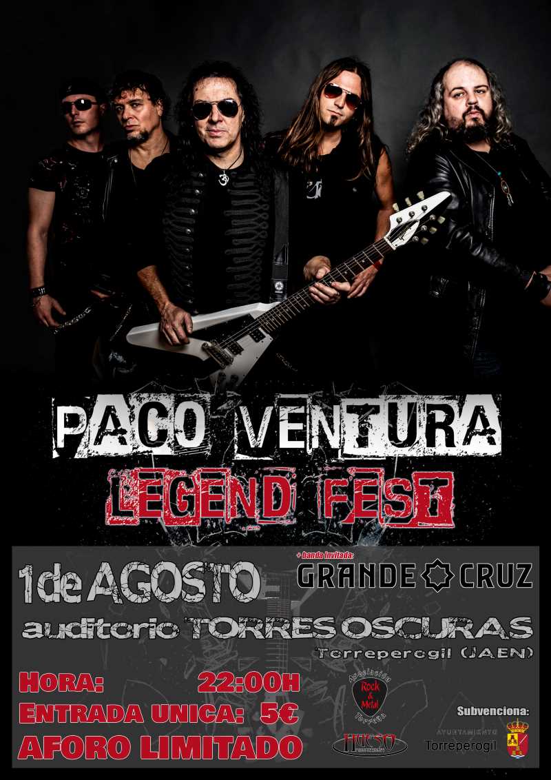Paco Ventura Legend Fest el 1 de agosto en Jaén