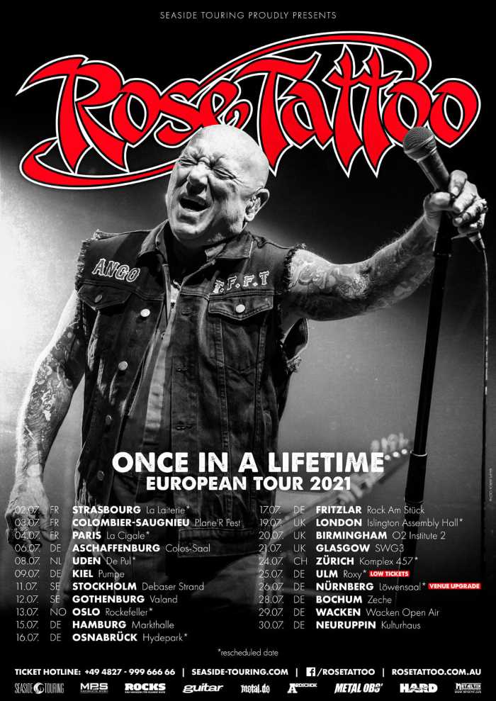 Nuevas fechas del Tour europeo de Rose Tatto en julio de 2021