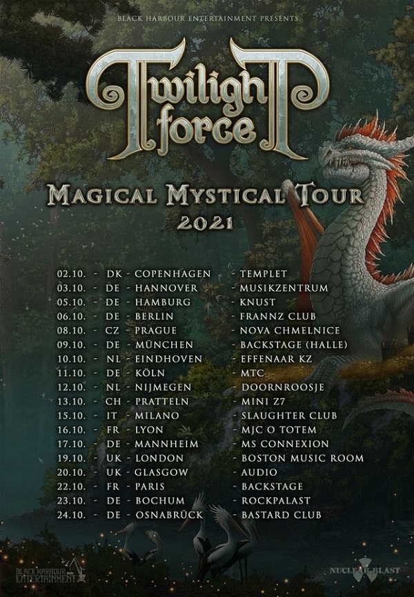 Twilight Force pospone su tour de presentación de su disco «Dawn of the Dragonstar» para 2021