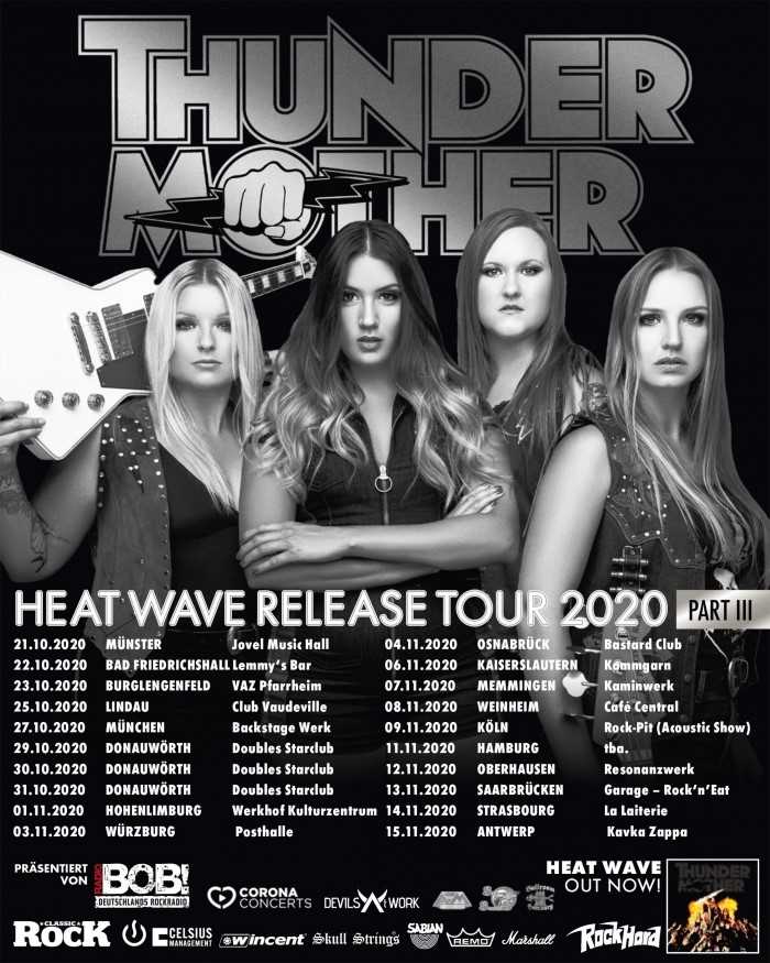 Más fechas del Tour de «Heat Wave Release Tour 2020» de  Thundermother