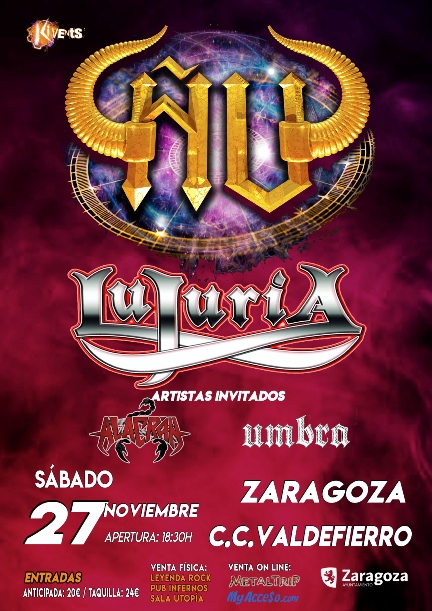 Concierto de Ñu con Lujuria para el 27 noviembre de 2021