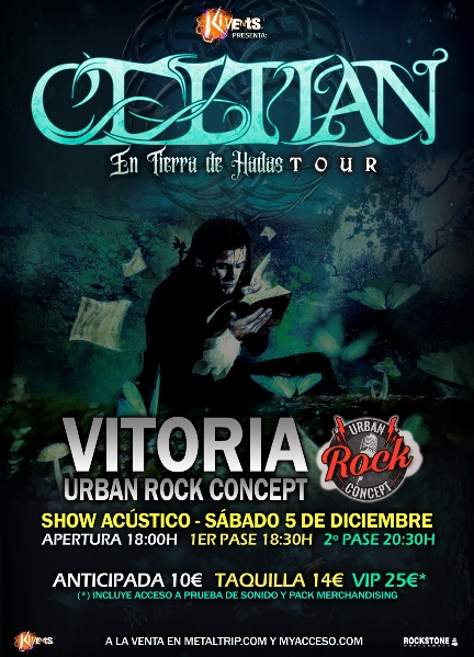 El sábado 5 de diciembre Celtian en Urban Rock Concept de Vitoria