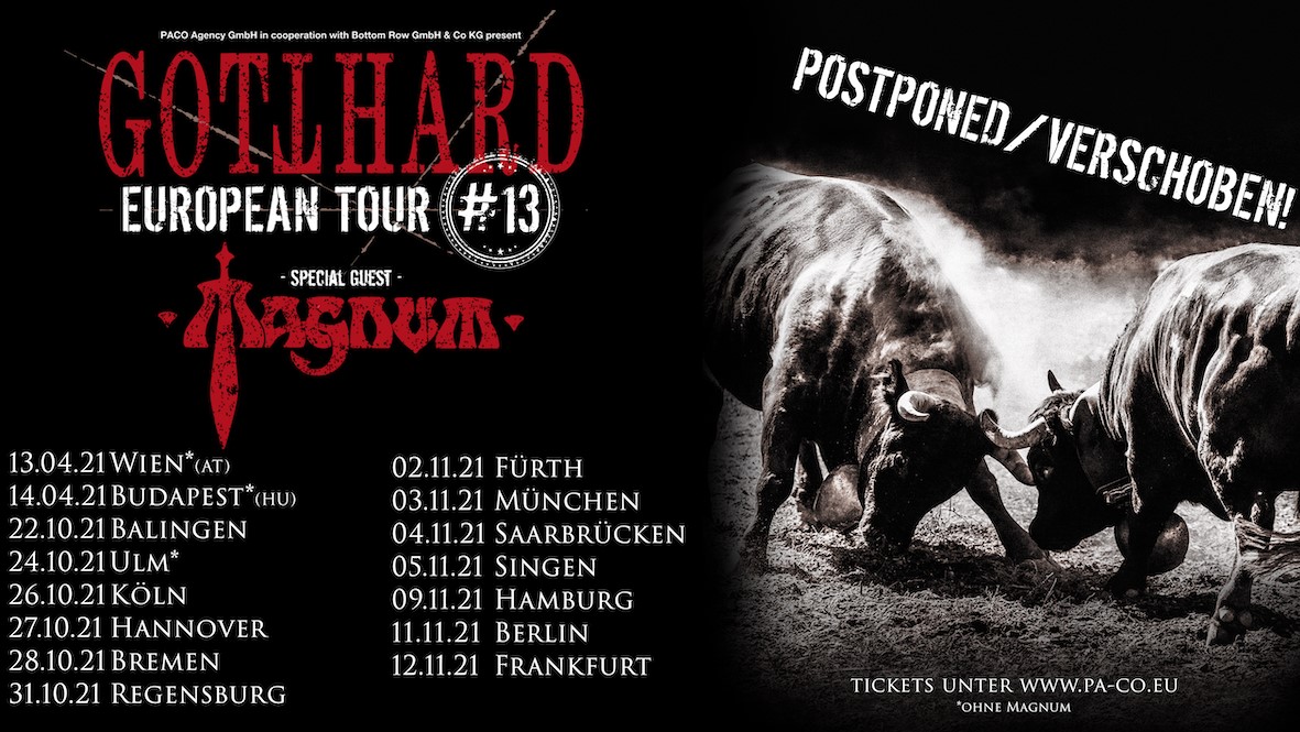 Nuevas fechas del tour de Gotthard con Magnum en Alemania