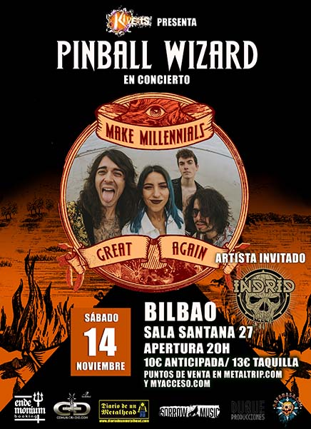 Pinball Wizard con Indrid el sábado 14 de noviembre en Bilbao