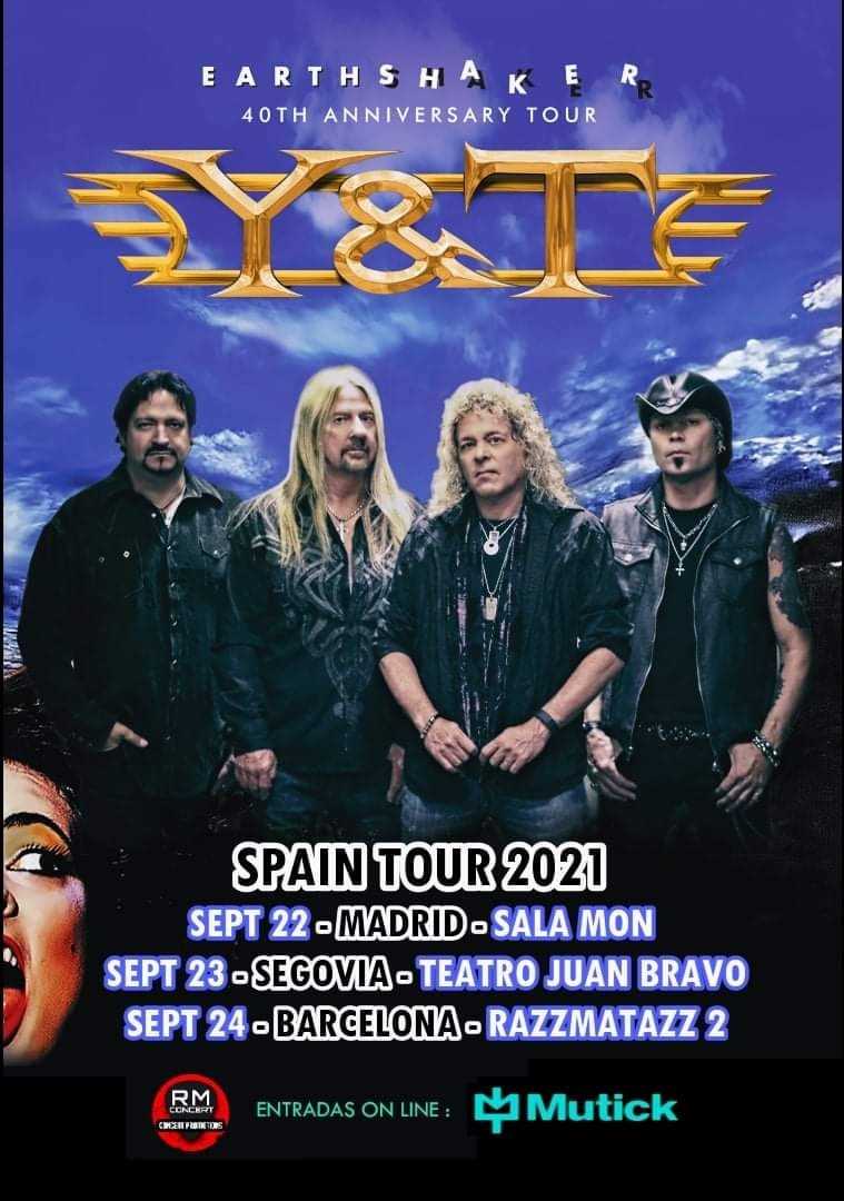 Fechas de Y&T en septiembre de 2021
