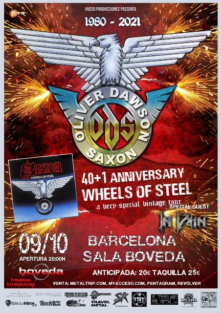 Concierto de Oliver/Dawson Saxon en Barcelona el sábado 9 de octubre de 2021