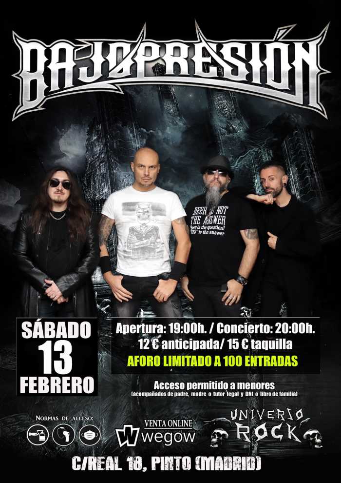 BajopresióN el sábado 13 de febrero en Pinto (Madrid)