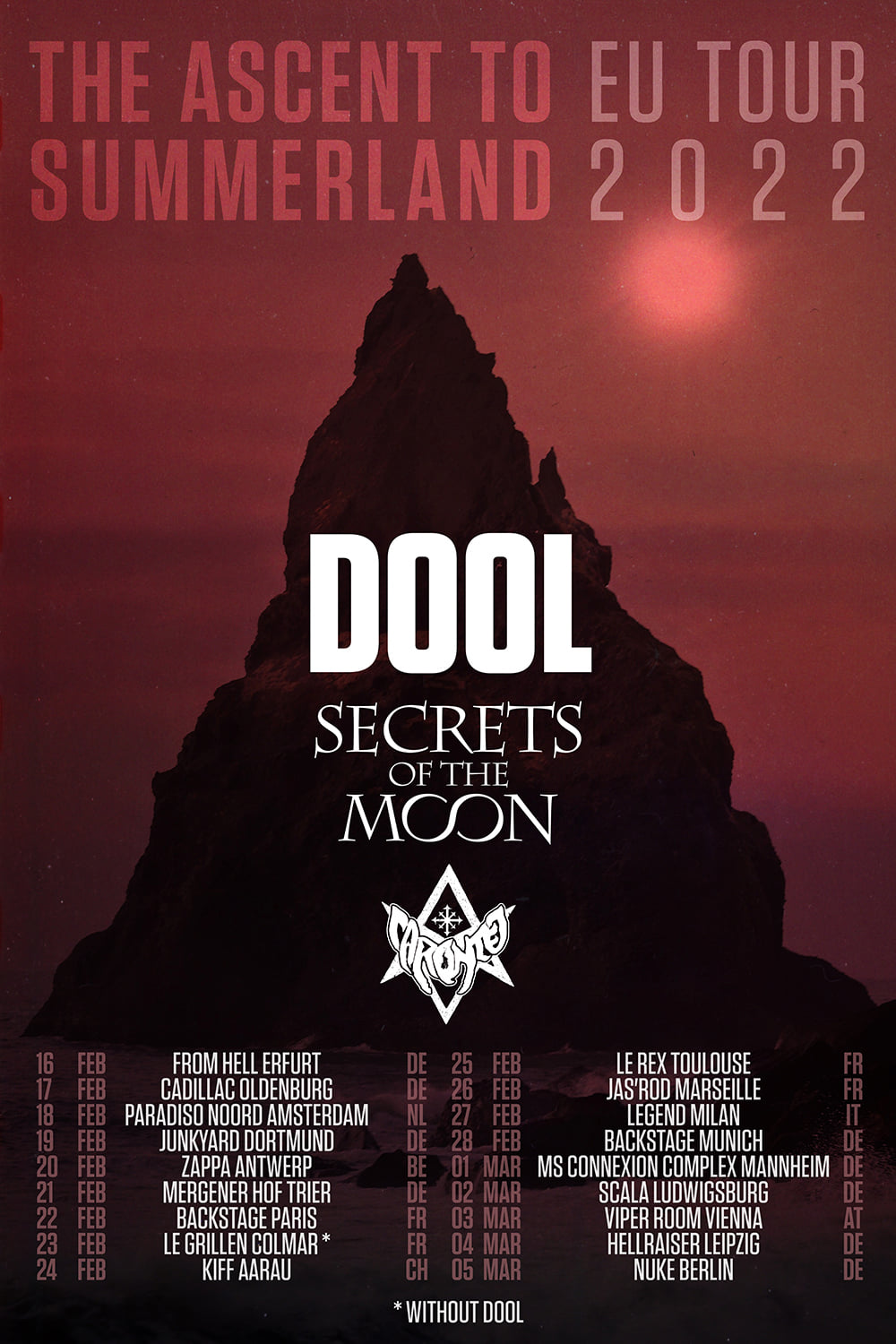 Secrets of the Moon y Dool anuncian Gira europea para 2022