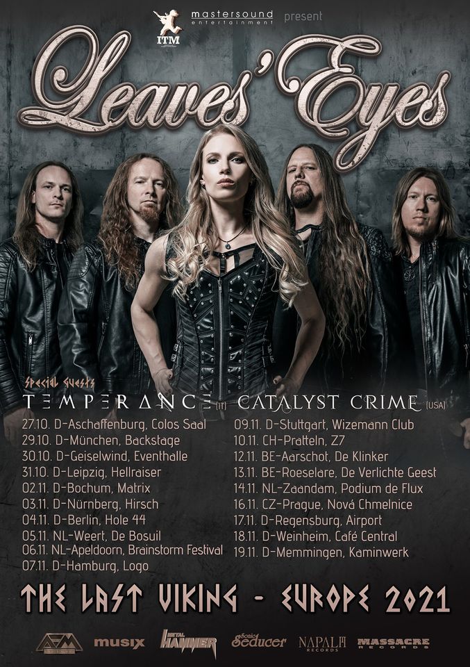 Fechas del tour europeo de Leaves´Eyes junto a Temperance y Catalyst Crime