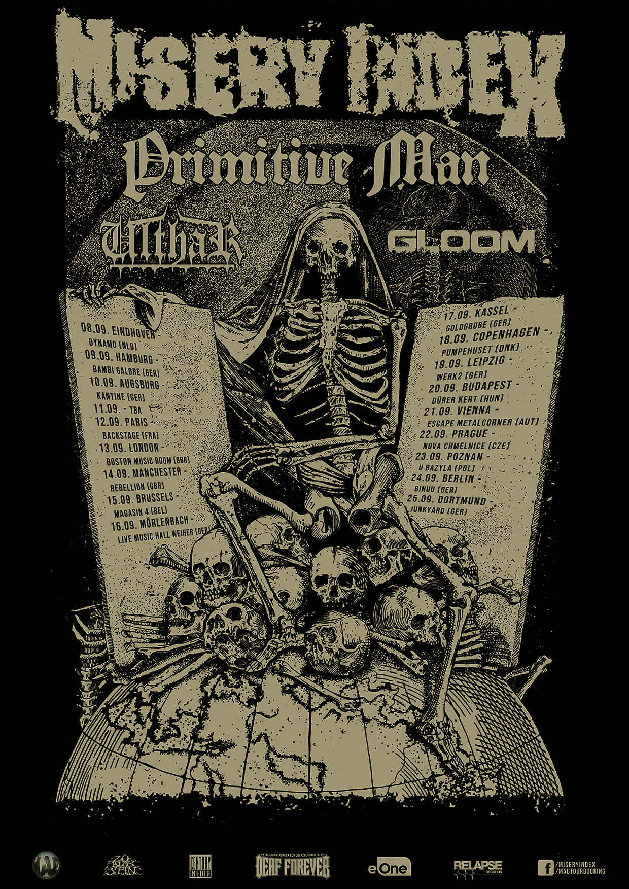 Fechas del tour europeo de Misery Index