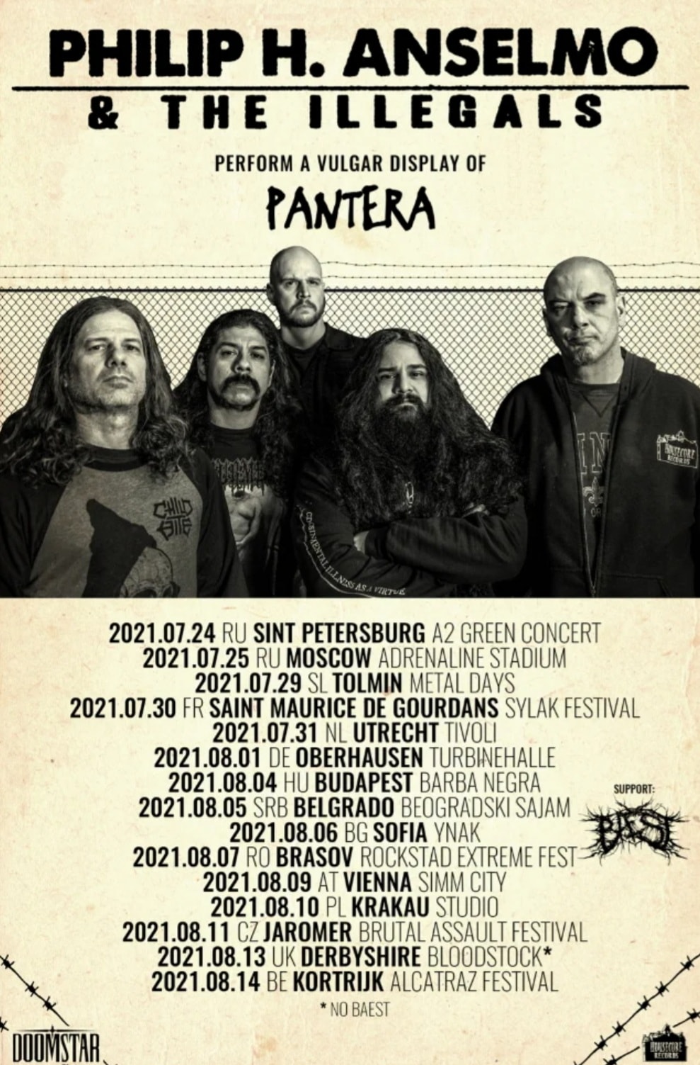 Phil Anselmo, ha anunciado la nueva gira  Europea de su Philip H. Anselmo & The Illegals
