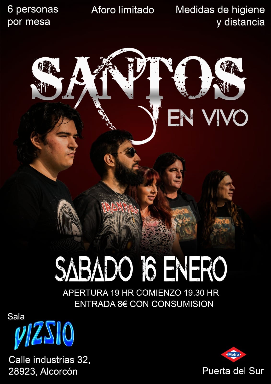 Santos anuncia concierto el sábado 16 de enero en Sala Vizzio de Alcorcón (Madrid)