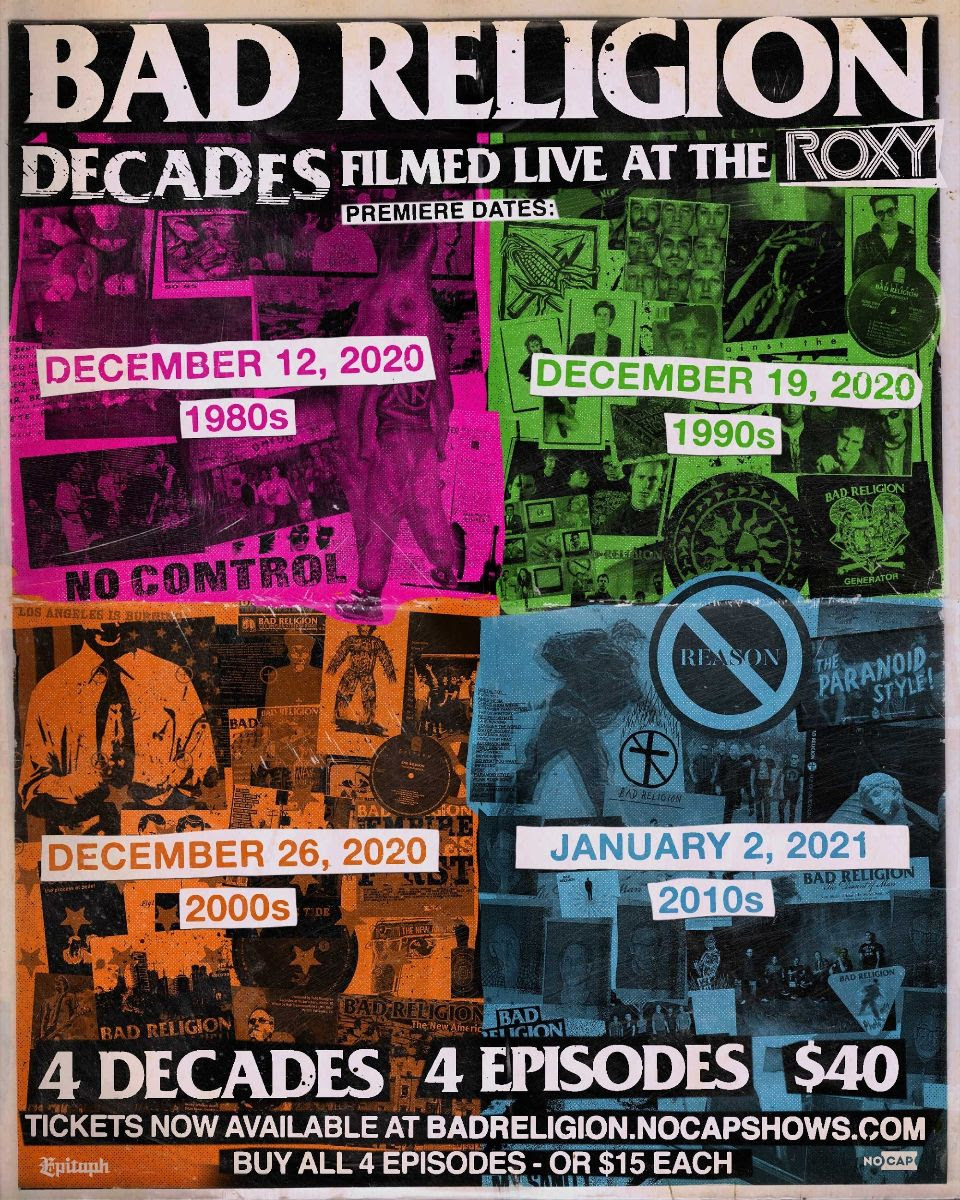 Bad Religion  celebra 40 años de carrera con una serie de conciertos live streaming