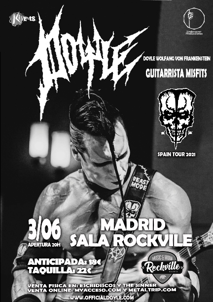 Fecha de Doyle en Madrid el jueves 3 de junio