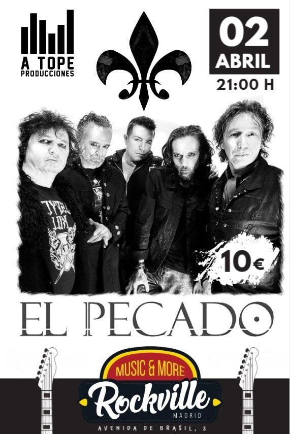 Concierto de El Pecado en Madrid el 2 de abril