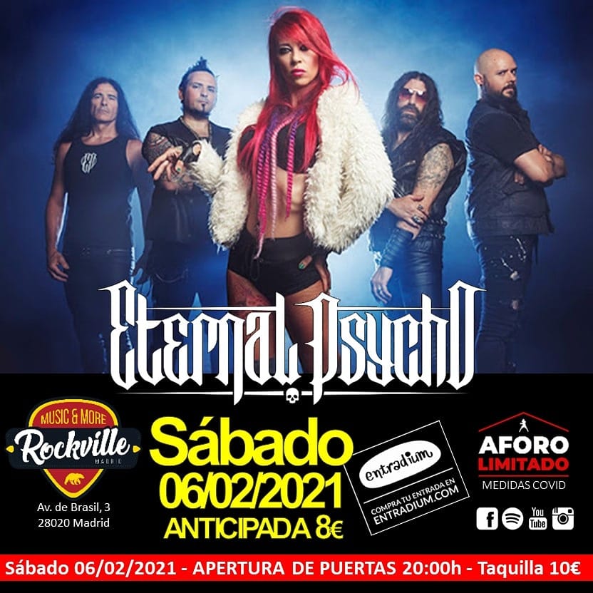 Anuncio del concierto de Eternal Psycho en Madrid el 6 de febrero