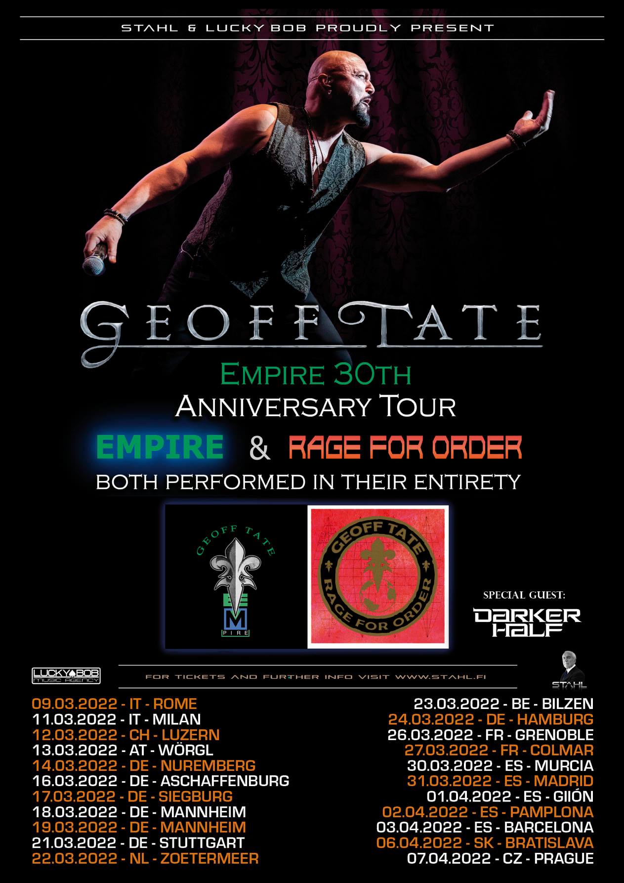 Geoff Tate aplaza la gira Empire 30th Anniversary Tour hasta 2022