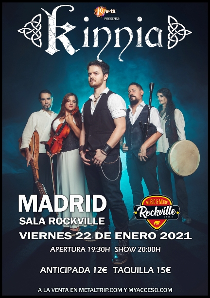 Concierto de Kinnia este viernes 22 de enero en Sala Rockville de Madrid