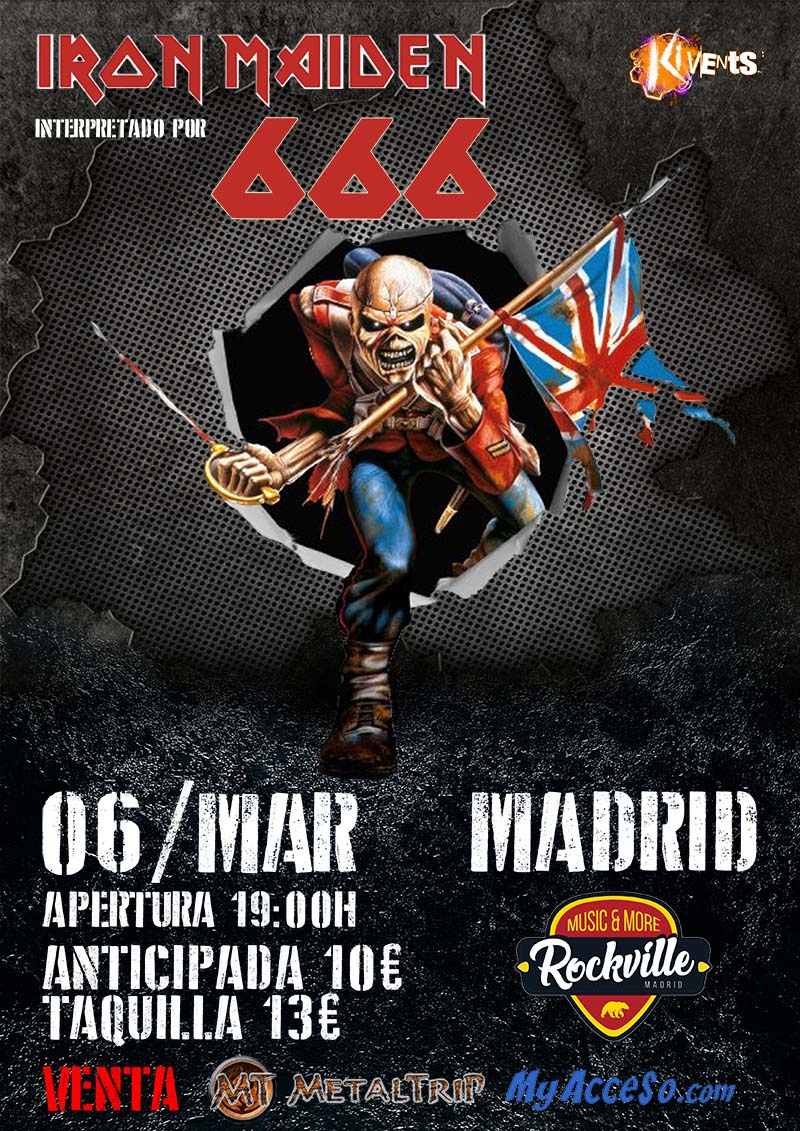 El sábado 6 de marzo 666 Iron Maiden en Sala Rockville de Madrid