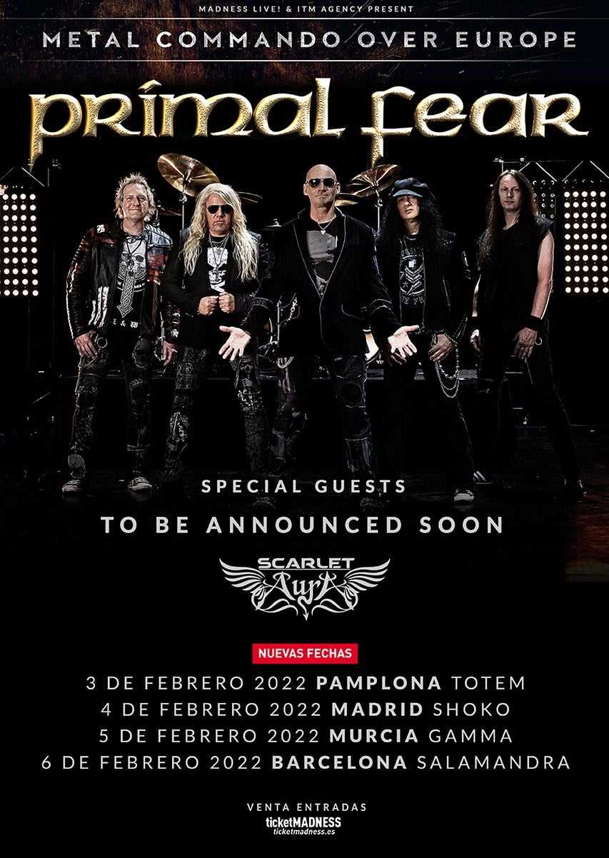 Nuevas fechas del Metal Commando Over Europe Tour de Primal Fear